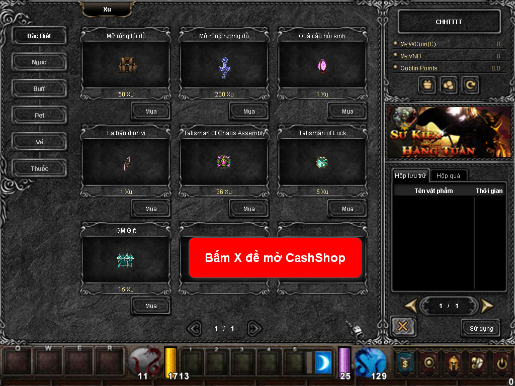 Chức năng chính của Game MU Thiên Binh Chức năng chính của Game MU Thiên Binh